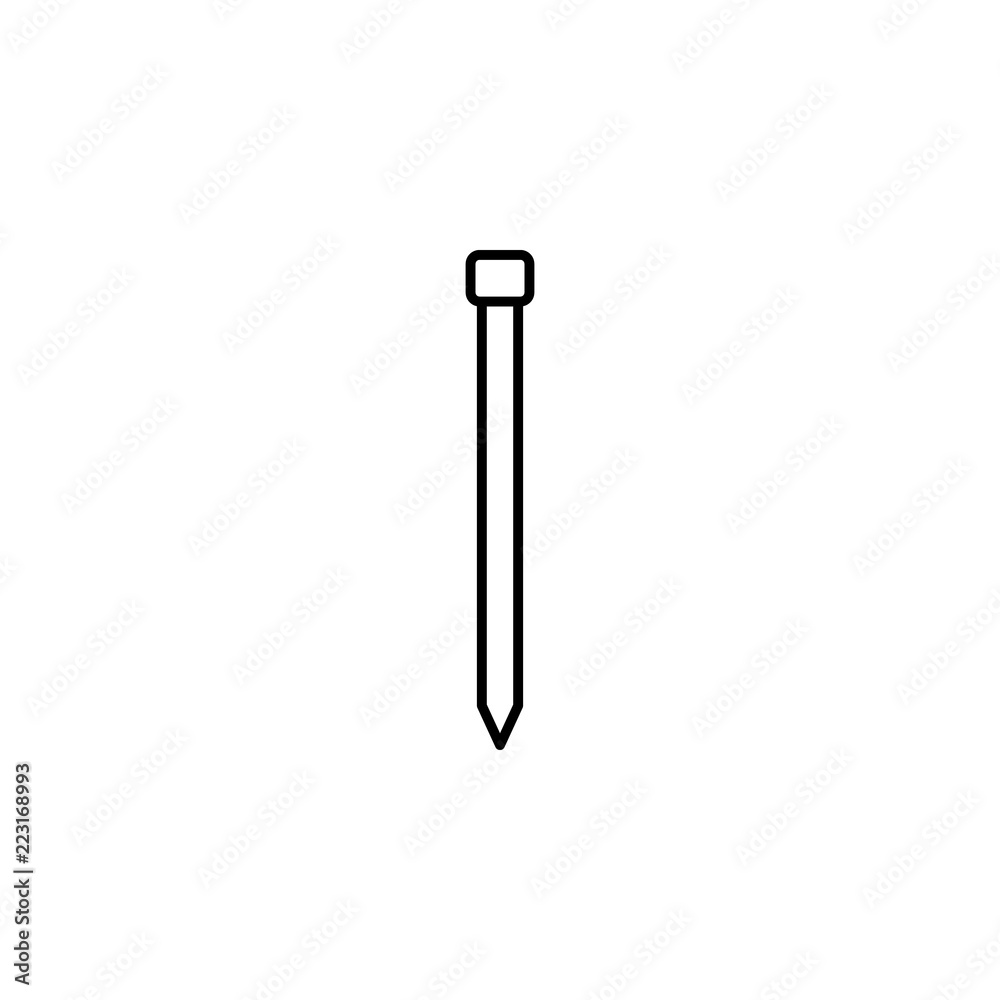 nail with smaller head concept line icon. Simple element illustration. nail concept outline symbol design from construction tool set. Can be used for web and mobile UI/UX