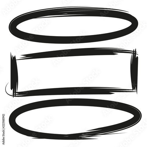 marker elements, circle, rectangle set for mark and highlight text