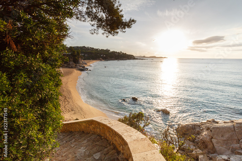 Fotografie, Obraz Beautiful Spanish coast in Costa Brava, Playa de Aro, Spain, near Barcelona