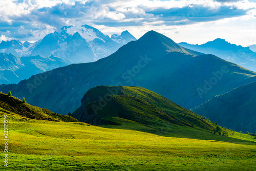 Natural landscape of beautiful mountains at Giau Pass