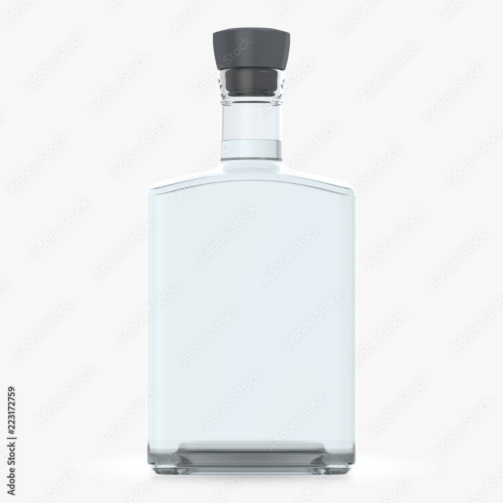 Bottle with alcohol on a white background 3d illustration Bottle with alcohol on a white background 3d illustration