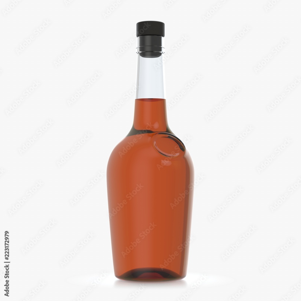 Bottle with alcohol on a white background 3d illustration Bottle with alcohol on a white background 3d illustration