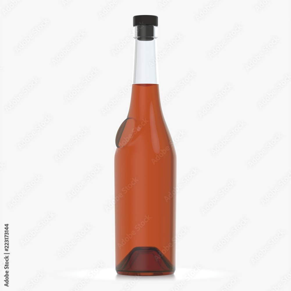 Bottle with alcohol on a white background 3d illustration Bottle with alcohol on a white background 3d illustration