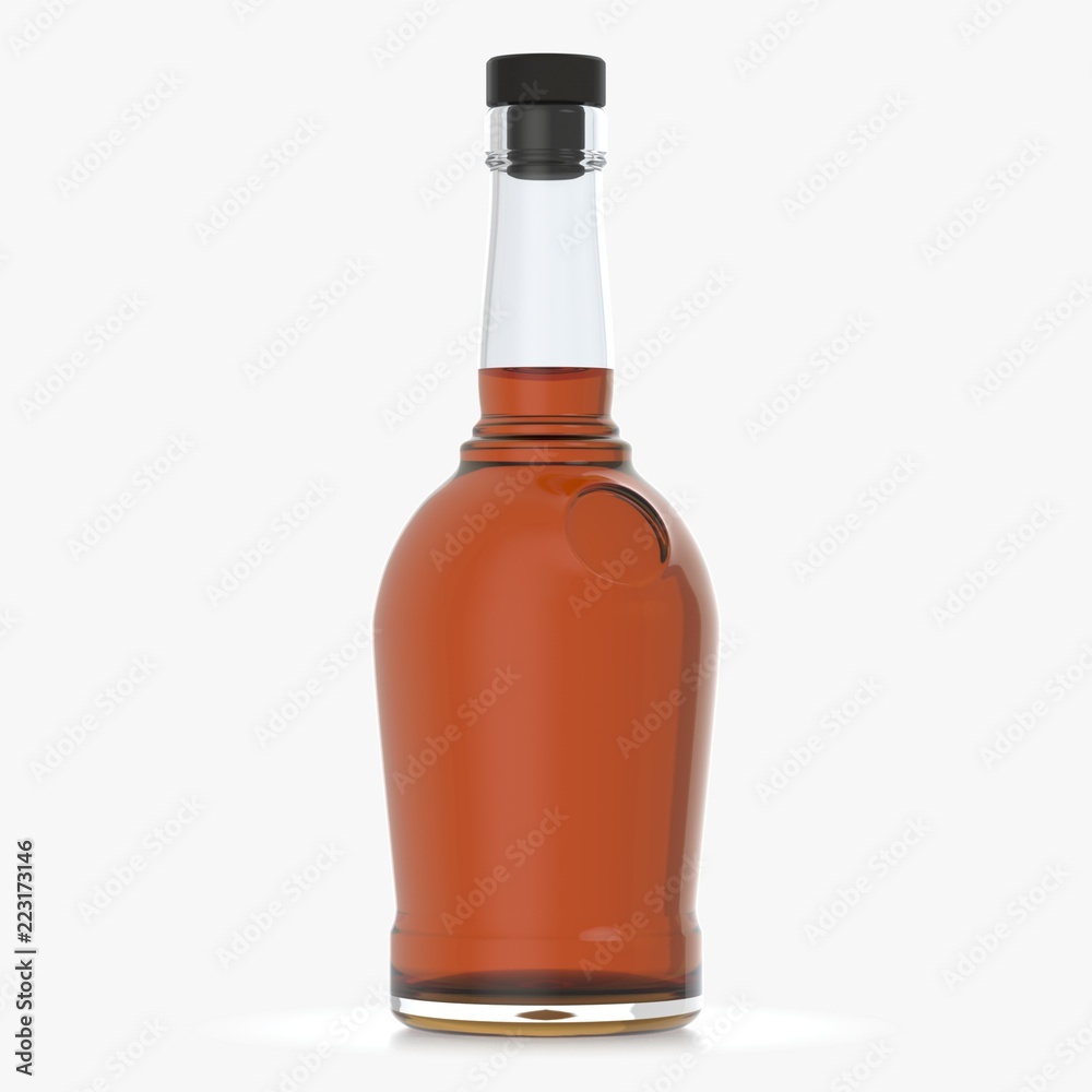 Bottle with alcohol on a white background 3d illustration Bottle with alcohol on a white background 3d illustration