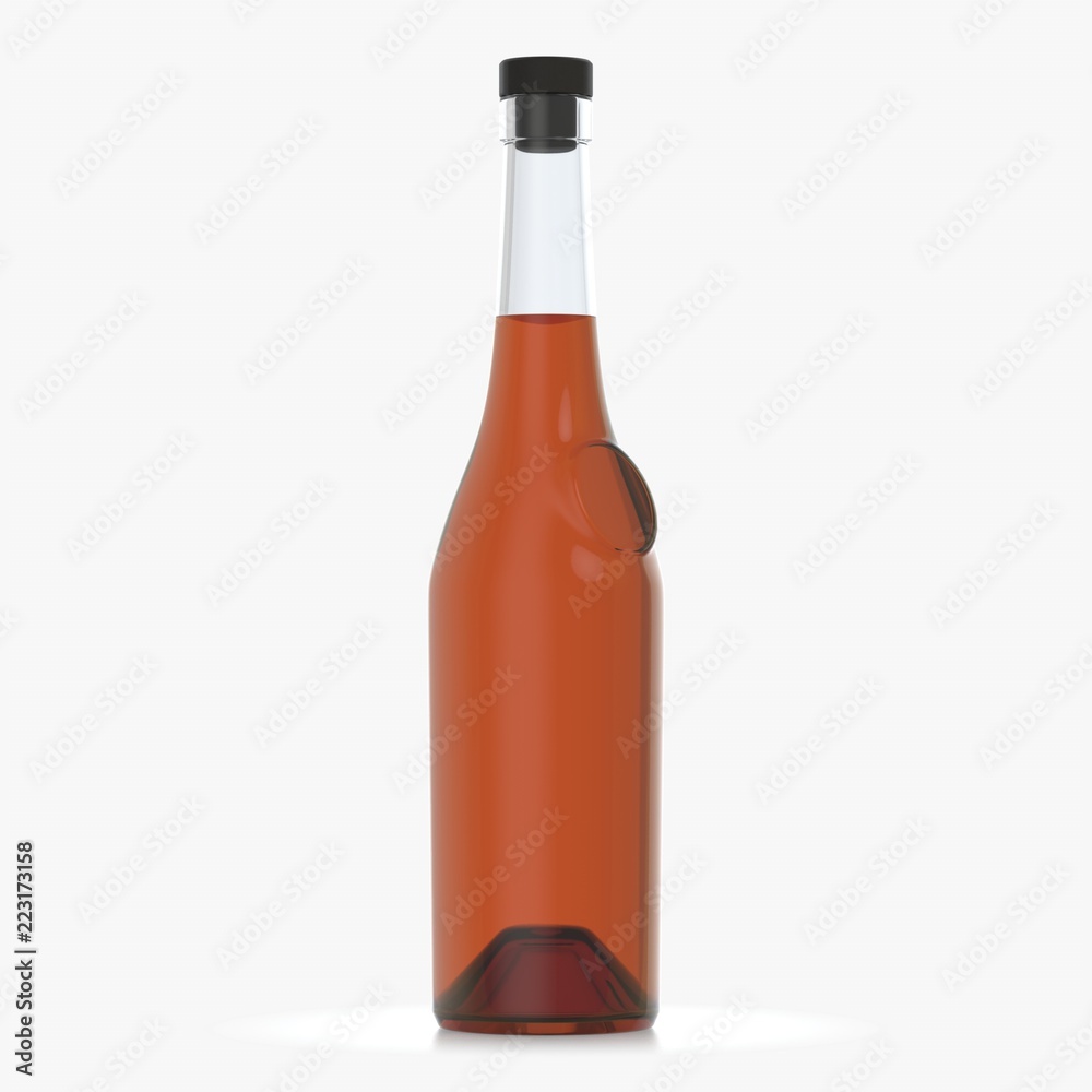 Bottle with alcohol on a white background 3d illustration Bottle with alcohol on a white background 3d illustration