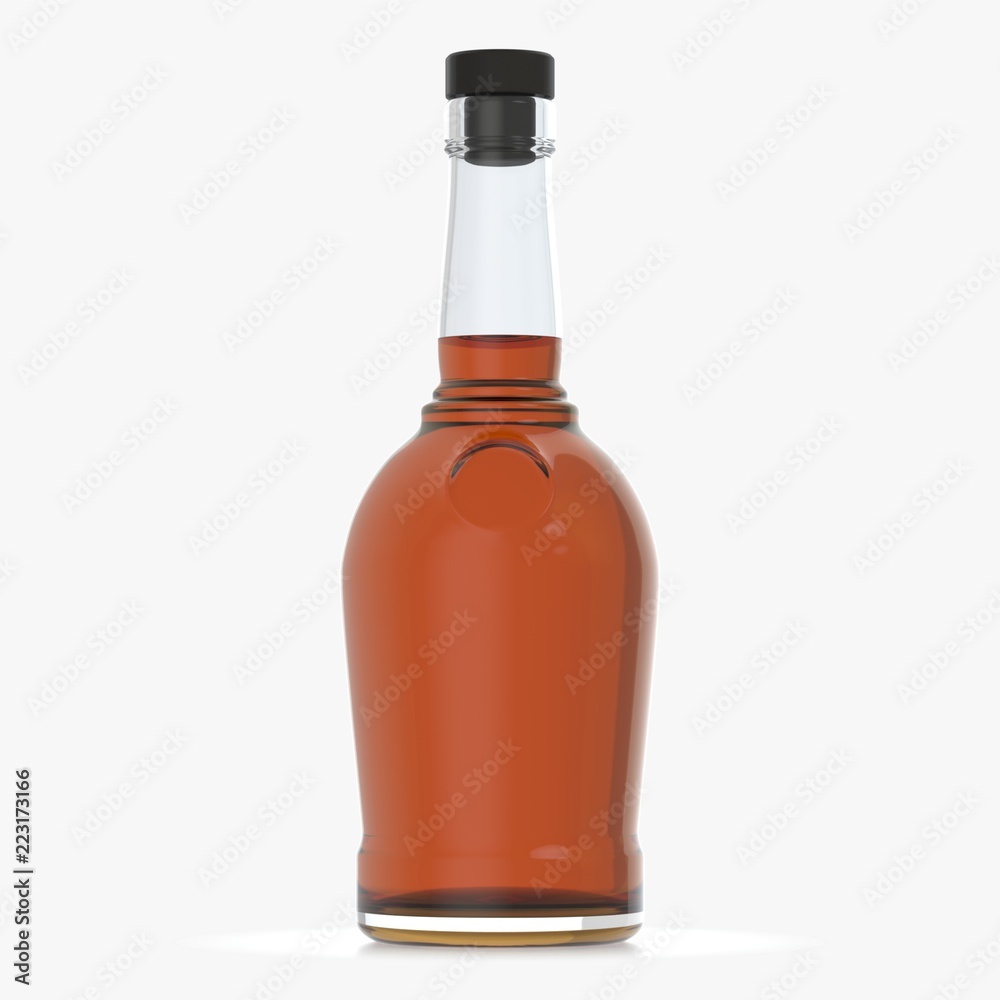 Bottle with alcohol on a white background 3d illustration Bottle with alcohol on a white background 3d illustration