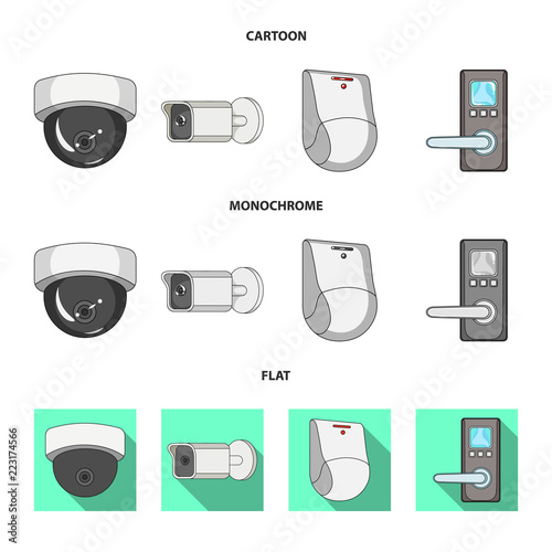 Vector design of cctv and camera logo. Collection of cctv and system stock vector illustration.