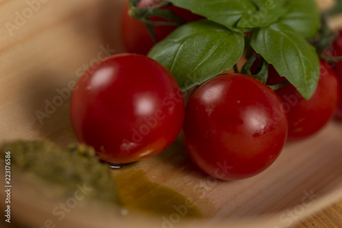 fresh cherry tomatoes on the vine