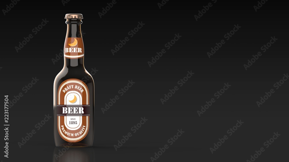 ビール瓶 左 黒背景 Stock イラスト Adobe Stock