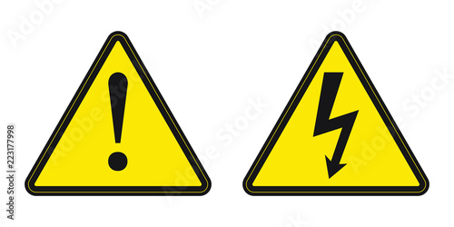 Free Download High voltage sign and danger sign, danger triangle symbol, warning sign - GFXLoad