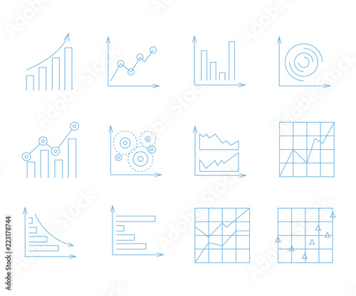 data analysis icons, graph and chart icons photo