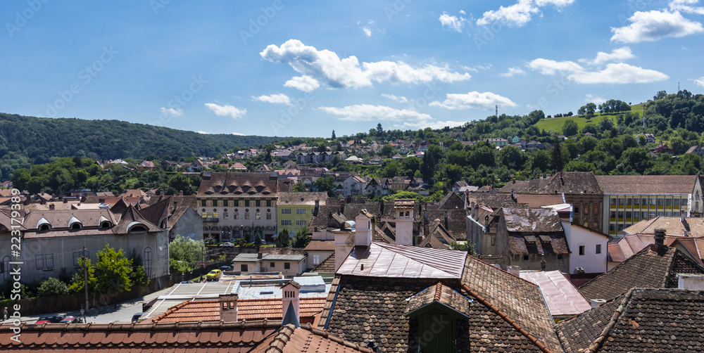 Romania Sighisoara roofs of the old city