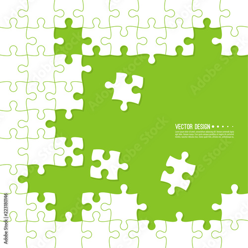 Abstract color background made of Jigsaw puzzle pieces. Vector illustration.