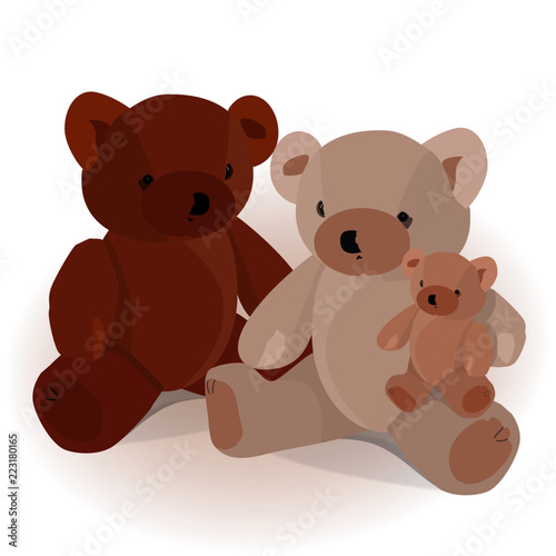 Kleine Teddybärfamilie