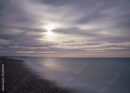 Obraz wschód słońca nad morzem