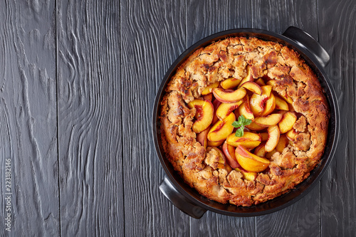 Big portion of a simple and healthy Peach Cobbler