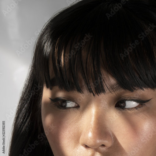 Beauty closeup with beautiful light play