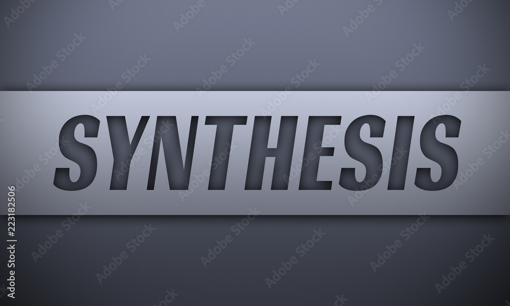 synthesis - word on silver background synthesis - word on silver background