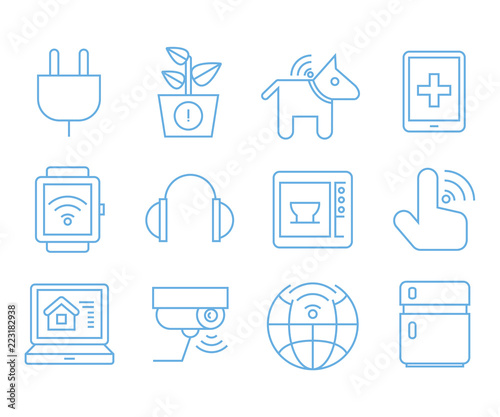 internet of things concept icons set, iot icons photo