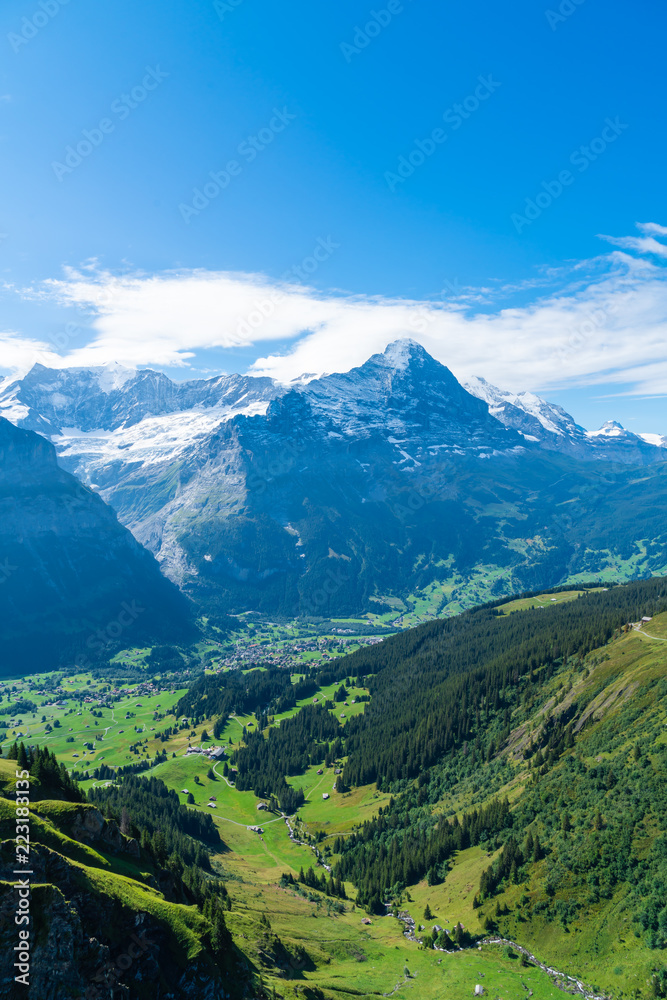 Grindelwald village with Alps Mountain in Switzerland