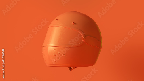 Orange Helmet 3d illustration 3d render