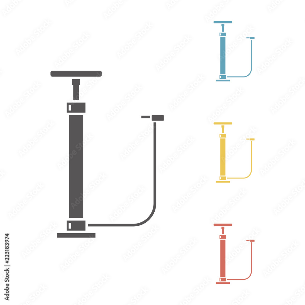 Bicycle air pump icon. Vector signs for web graphics Bicycle air pump icon. Vector signs for web graphics