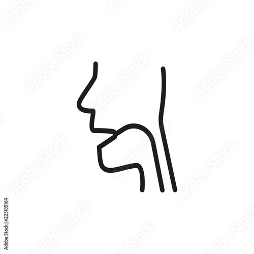 Endoscopy line icon. Patient, gastroscopy, diagnostics. Health care concept. Can be used for topics like stomach disease, medical checkup, gastritis