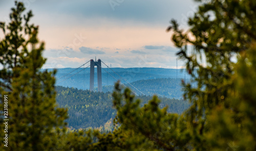 Högakusten bridge in the distance