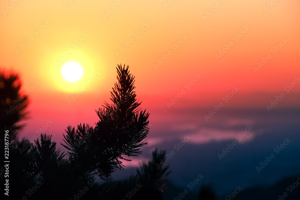 Fototapeta premium Sunrise over Krasnoyarsk