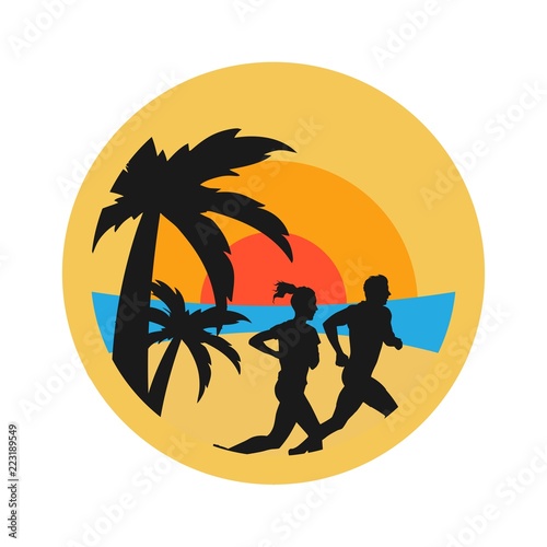 sporty running club logo design