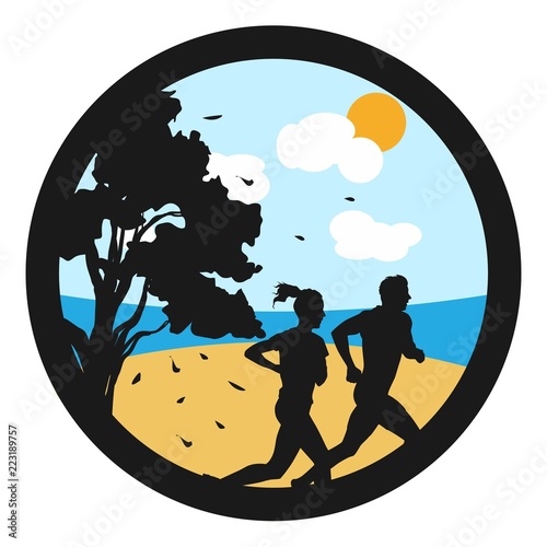 sporty running club logo design