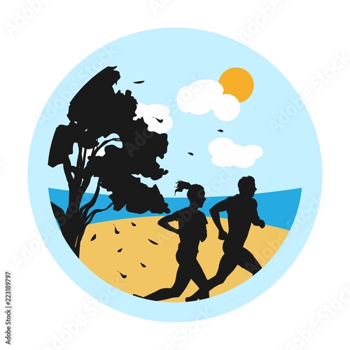 sporty running club logo design
