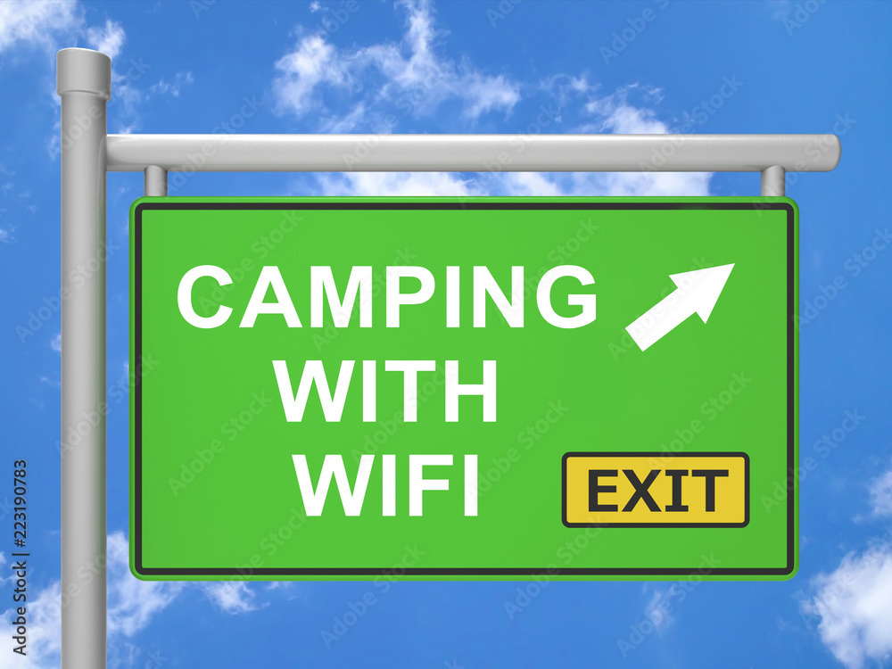 Wifi Camping Internet Access Outside 3d Illustration