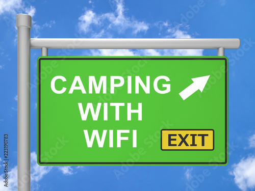 Wifi Camping Internet Access Outside 3d Illustration