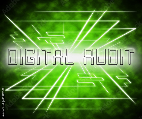 Digital Audit Cyber Network Examination 3d Illustration