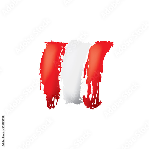 Peru flag, vector illustration on a white background.