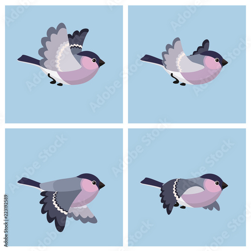 Flying Bullfinch (female) animation sprite sheet