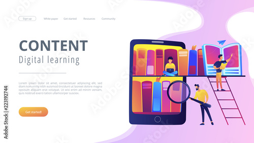 E-library concept vector illustration.