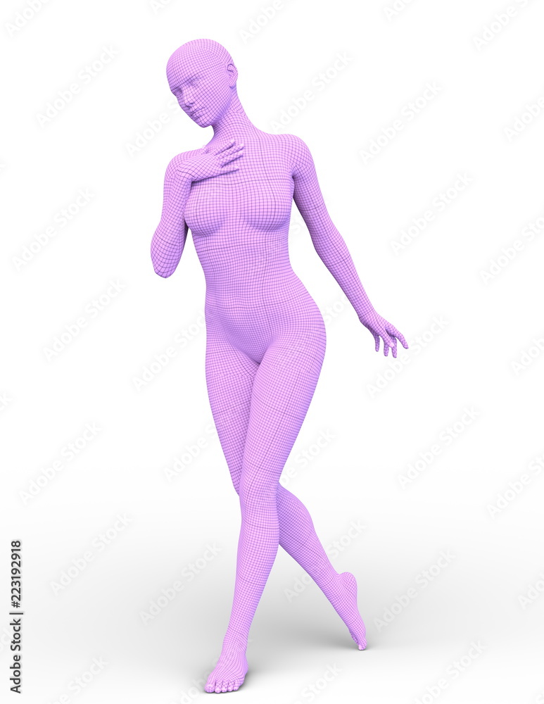 ワイヤーフレーム女性