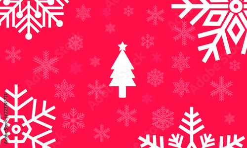 Red pink Christmas background with white snowflake large snowflake Christmas and New Year decoration  background vector