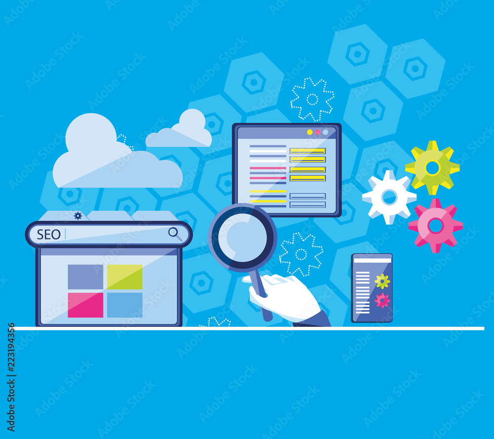 search engine optimization set icons search engine optimization set icons