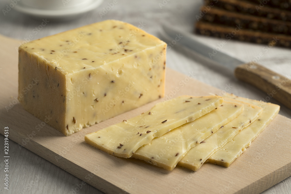German caraway cheese and slices