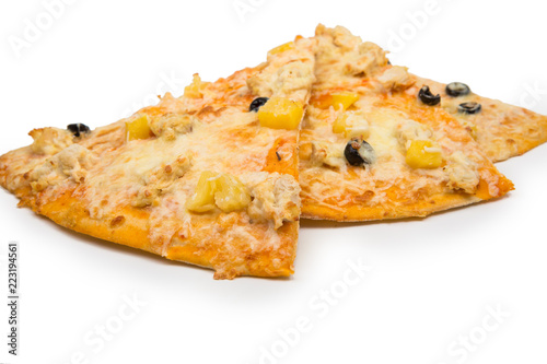 pizza on isolated white background