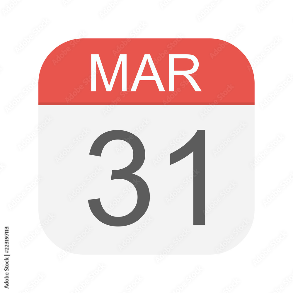 Fototapeta premium March 31 - Calendar Icon