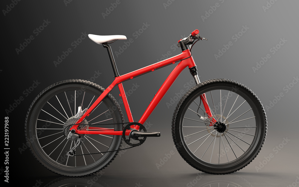 Fototapeta premium Bicycle on background. Bike.3D rendering.