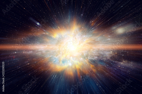 Fototapeta Naklejka Na Ścianę i Meble -  Space and Galaxy light speed travel. Elements of this image furnished by NASA.