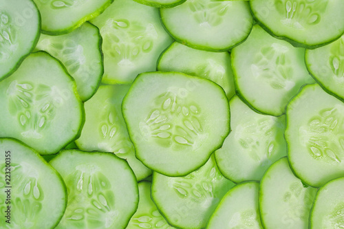 Cucumber slices texture background