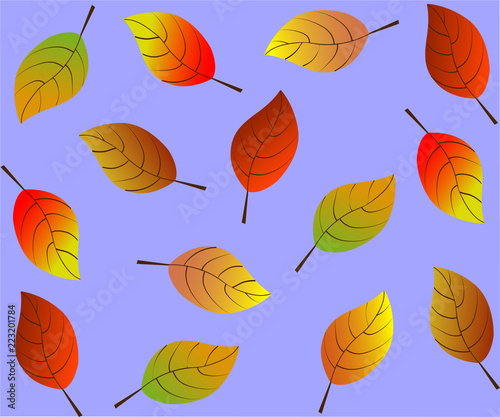 autumn leaves foliage nature vector background yellow orange green wallpaper concept for web and print