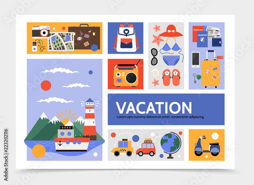 Flat Summer Travel Infographic Template