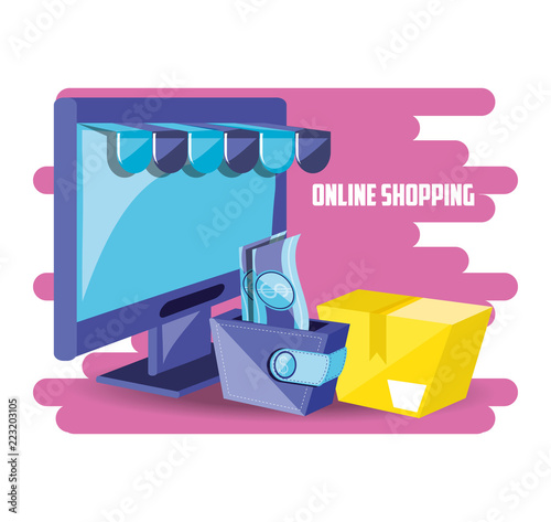on line shopping with desktop